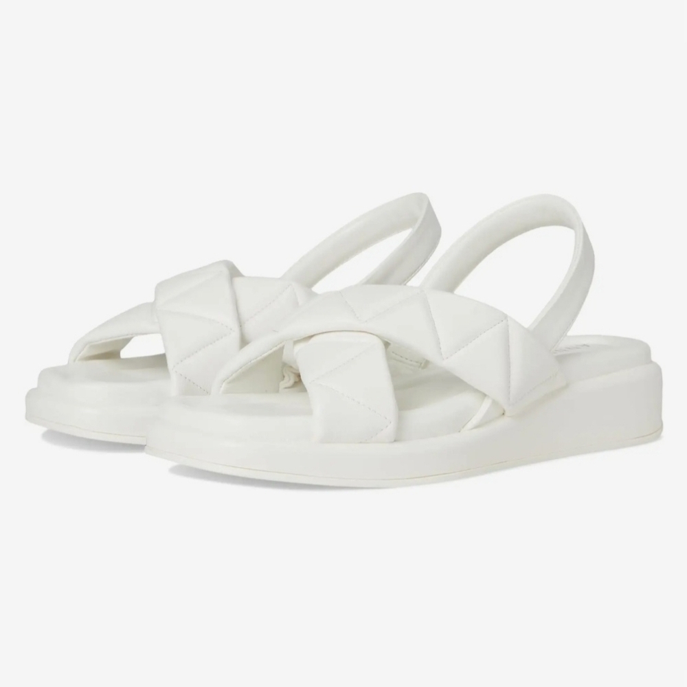 Anne Klein Artise Slingback Quilted Faux Leather Sandals Womens Size 9.5
